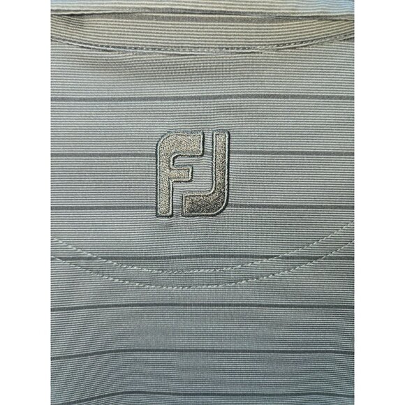 FOOTJOY FJ Men's Gray Striped Golf Polo Large - Picture 7 of 8